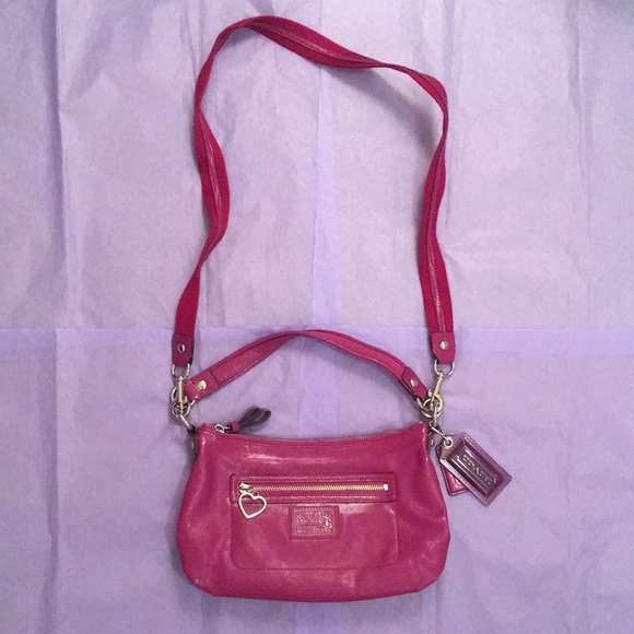Coach Magenta Pink Heart Crossbody Shoulder Purse - Picture 3 of 8